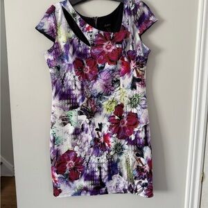 Cartise Red and Purple Asymmetrical Sheath Dress for Wedding Guest